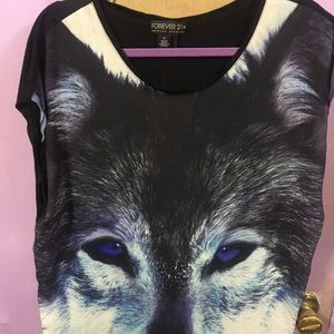 Forever 21 wolf mesh shirt